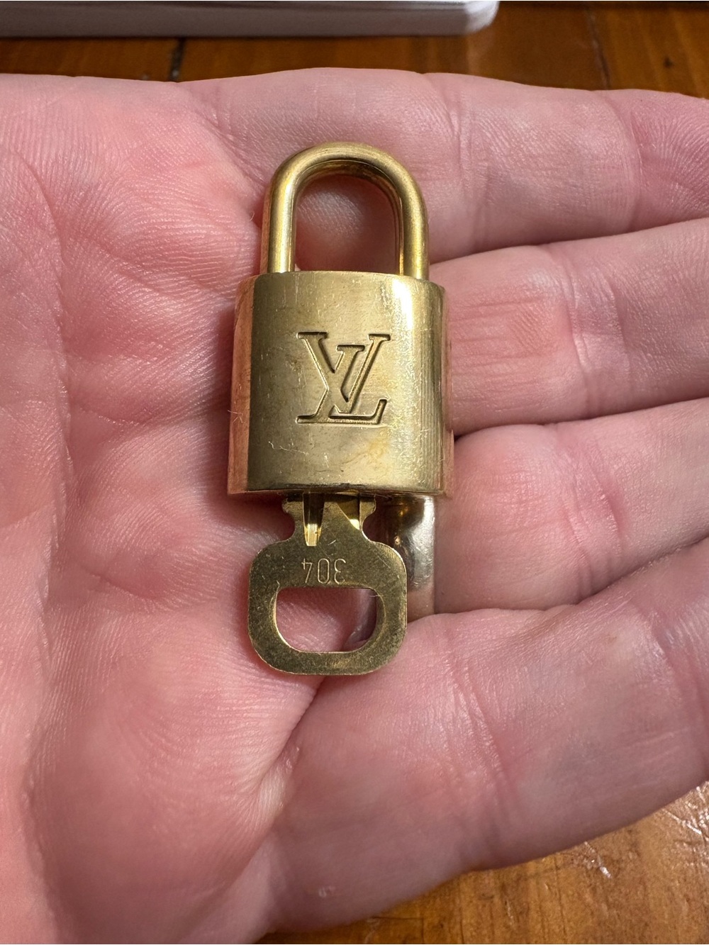 Louis Vuitton Gold Brass Padlock with Key #304